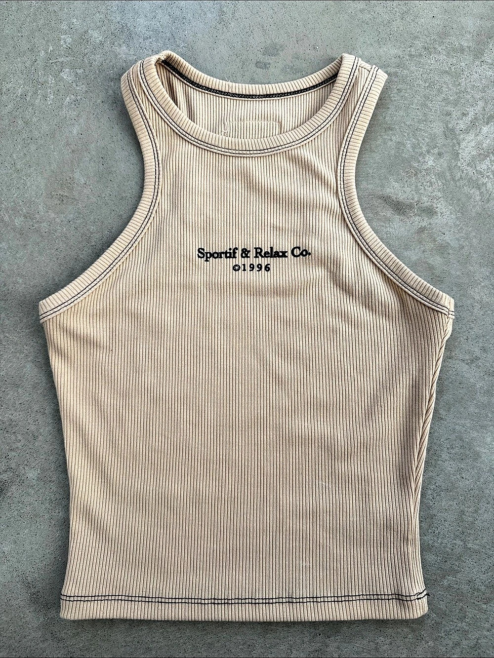 Sportif & Relax Co. Ribbed Tank Top in Beige Like New